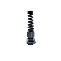 CABLE GLAND, SPIRAL STRAIN RELIEF POLYAMIDE BLACK